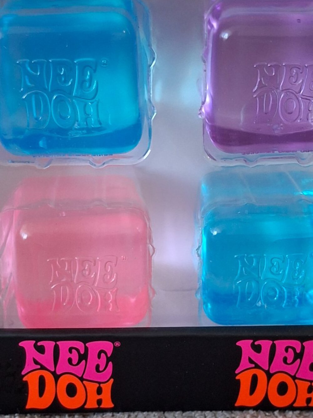 Needoh Nice Ice Baby 4 Pack Mini Cubes Squishy Stress Fidget Toy Authentic - Picture 3 of 3